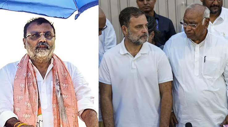 कांग्रेस पागलों की जमात, राहुल गांधी और मल्लिकार्जुन खरगे पागल हैं", BJP सांसद निशिकांत दुबे का बयान - India TV Hindi