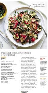 Kickstart summer with this lamb and couscous salad recipe packed with greek flavour and ready in 15 mins. Sw Minted Aubergine Courgette And Couscous Salad Low Calorie Cooking Couscous Cooking Recipes