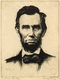 Pencil Signed Etching Of Abraham Lincoln