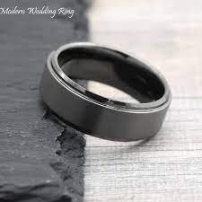 Dark Grey Wedding Band Gunmetal Color Men S Wedding Band Etsy Mens Wedding Bands Tungsten Tungsten Wedding Bands Promise Rings For Guys