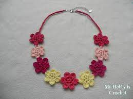 The necklace is worn with one side inserted through the other, so the length is slightly adjustable. My Hobby Is Crochet Flower Necklace Hawaiian Dream Free Pattern With Tutorial