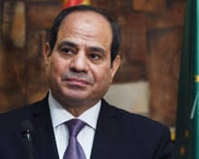 Sisi supporters and opponents protest outside Downing Street