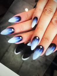 Matte blue nails with an ombre accent nail. Navy And Light Blue Ombre Acrylic Nails Acrylic Nails Nails Ombre Acrylic Nails