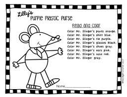 In fact lilly loves everything. Lilly S Purple Plastic Purse Read And Color And Label The Characters