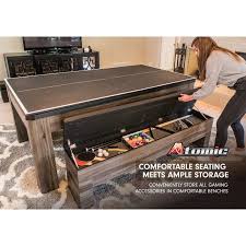 Hampton Multifunctoinal Dining And Pool Table Set In 2020 Pool Table Dining Table Storage Bench Seating