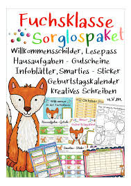 Sorglospaket Fuchsklasse Unterrichtsmaterial In Den Fachern Deutsch Fachubergreifendes Sachunterricht In 2020 Geburtstagskalender Grusskarte Fuchs
