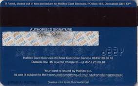 General credit card services queries 0345 944 4555. Bank Card Halifax Halifax United Kingdom Of Great Britain Northern Ireland Col Gb Vi 0065 02