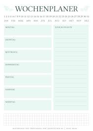 Mit dieser vorlage wird deine rezeptsammlung endlich übersichtlich. Kostenlose Pdf Wochen Planer Essensplan Printables