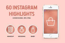 Download 60 Rose Gold Instagram Highlights In Icons On Yellow Images Creative Store PSD Mockup Templates