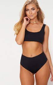 Black Mix Match High Waisted Bikini Bottom High Waisted Bikini Bottoms High Waisted Bikini Bikinis