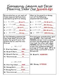 Graph exponential growth and decay functions. Exponential Growth And Decay Three Excellent Worksheets Tpt