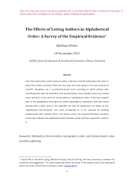 Comparing both using inbuilt function. Pdf The Effects Of Listing Authors In Alphabetical Order A Review Of The Empirical Evidence