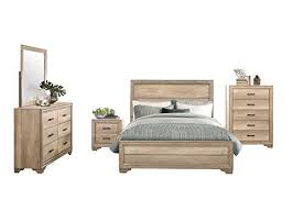 Landen Rustic 5pc Bedroom Set Cal King Bed Dresser Mirror Nightstand Chest Sun Bleached Wood Bedroom Sets Queen Bedroom Set Bedroom Sets
