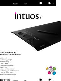 The driver is also on the installation cd, or as a download from the support area of the wacom website. Ptk Digitizer User Manual Intuos4 User S Manual For Windows Macintosh Wacom