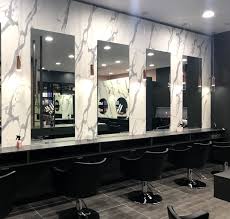 Salon Fit Out Black And Rose Gold With Marble Black Rosegold Salon Hair Salon Furniture Black Hair Salons Hair Salon Interior
