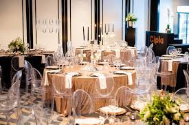 Black And Rose Gold Table Setting Branded Bar Setup Corporate Gala Dinner Rose Gold Black Corporate Events Corporate Event Planning Bar Set Up