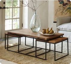 Two Piece Steel And Wood Coffee Table Knockoffdecor Com Coffee Table Coffee Table Wood Nesting Coffee Tables