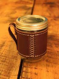 model 01 cross stitch leather mason jar mason jars wine bottle diy crafts