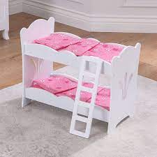 Beloved tree house creates wooden montessori beds for toddlers, children and teenagers. Amazon Com Kidkraft Wooden Lil Doll Bunk Bed With Bedding Set Furniture For 18 Dolls White 20 75 L X 11 57 W X 17 52 H Toys Games