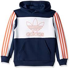Find images of teen boy. Adidas Originals Boys Big Outline Hoodie Collegiate Navy White Raw Amber X Large Wantitall