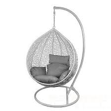 Hangesessel Mit Gestell Hellgrau Polyrattan Hangekorb Hange Schaukel Rattan Hangesessel Mit Gestell Hangekorb Polyrattan