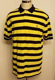 Black And Yellow Striped Shirt Mens Polo Ralph Lauren Mens Polo Shirt Yellow Black Striped Blue Pony Size L New Poloralphlauren Polorugby Striped Polo Shirt Mens Tops Mens Polo Shirts
