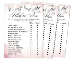 Amazon.com: Inkdotpot 50-Pack Bulk Party Activity Game Polish Or Porn Game  Cards Lingerie Shower Bachelorette Party Bridal Shower Collection : Home &  Kitchen