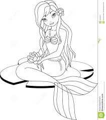 For boys and girls, kids and adults, teenagers … Mermaid Coloring Page Stock Vector Illustration Of Page 42390001