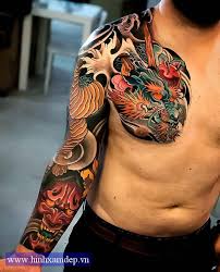 Het lung,xam canh tay,xam tren nguc,hinh xam sau gay,sam ca chep hoa rong,hinh xam ky lan,hinh xam hoa van dep,xam vip,tattoo saigon,hinh. Hinh XÄƒm Bit Cá»•