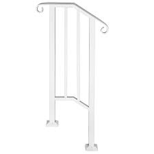 Please check our step railing page for the right rail system for your step. Vevor Handrail Picket 1 Fits 1 Or 2 Steps Matte White Stair Rail Wrought Iron Handrail With Installation Kit Hand Rails For Outdoor Steps Walmart Com Walmart Com