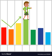 Happy Businesswoman With Good Bar Chart