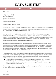 Data Scientist Cover Letter Sample Tips Resume Genius