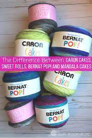 the difference in bernat pop yarn cakes caron cakes