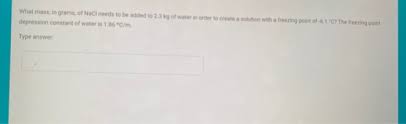 Solved What Mass In Grams Of Nacl Needs To Be Added To Chegg Com