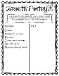 Poetry Printables Poetry Lessons Poetry For Kids Acrostic Poem For Kids