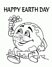 Cute Earth Earth Day Coloring Page For Kids Coloring Pages Printables Free Wuppsy Com Earth Day Coloring Pages Earth Coloring Pages Earth Day Drawing