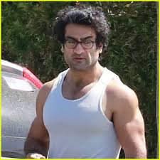 Kumail nanjiani has been open about his difficult journey to get fit for marvel's eternals, but that didn't stop people from body shaming him for it have we mentioned how excited we are for kumail nanjiani. Kumail Nanjiani Flaunts His Massive Muscles In Tight Tank Shirt Emily V Gordon Kumail Nanjiani Just Jared