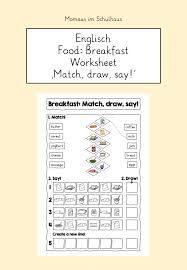 Als korrelat können in erster linie das, es treten. Food Breakfast Worksheet Match Draw Say Unterrichtsmaterial Im Fach Englisch Englischunterricht Englisch Grundschule Unterrichtsmaterial