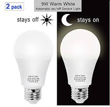 H H Zhier Dusk To Dawn Light 9w 3000k Warm White Sensor Bulbs E26 Auto On Off Outdoor Light Bulbs Indoor Outdoor Blinkee Com