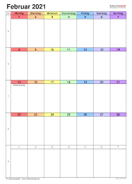 Kalender hessen februar 2021 zum ausdrucken hier ist der kalender mit feiertagen hessen für februar 2021. Kalender Februar 2021 Als Pdf Vorlagen