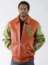 Orange Green Leather Jacket With Multiple Studs Pelle Pelle Renegades Leather Jacket Men Style Leather Jacket Style Mens Jackets