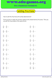 4/6 + 1/6 = 5/6). The Adding Fraction Worksheet Generator