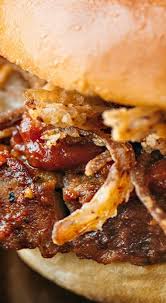 Bbq Meatloaf Burger With Homemade Bbq Sauce Recipe Recipes Meatloaf Burgers Food