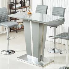 Memphis Glass Bar Table In High Gloss Grey And Chrome Base Furniture In Fashion Bar Table Glass Bar Table Glass Bar