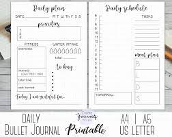 Bullet Journal Printable Daily Planner Bullet Journal Etsy Bullet Journal Dot Grid Daily Bullet Journal Bullet Journal Inserts