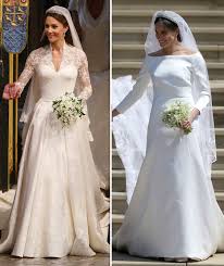 Meghan markle isn't officially a royal yet but she has already cemented her place as the royal family's newest fashion icon. Meghan Markle Wedding Dress Kate Middleton And Meghan S Gowns Compared Express Co Uk