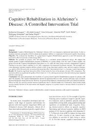 Parkinson dementia (pd), frontotemporal dementia. Pdf Cognitive Rehabilitation In Alzheimer S Disease A Controlled Intervention Trial