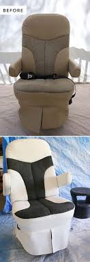Our Painted Rv Captain S Chairs Slipcovers Seat Cover Chair