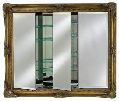 Medicine cabinet with 4 lights. Vanerbilt Triple Door Framed Medicine Cabinet Victorian Medicine Cabinets By Afina Corporation Houzz