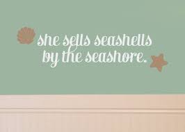 Mermaid Nursery Decor She Sells Seashells By The Seashore Wall Decal Custom Vinyl Wall Decals Vinyl Wall Decals She Sells Seashells